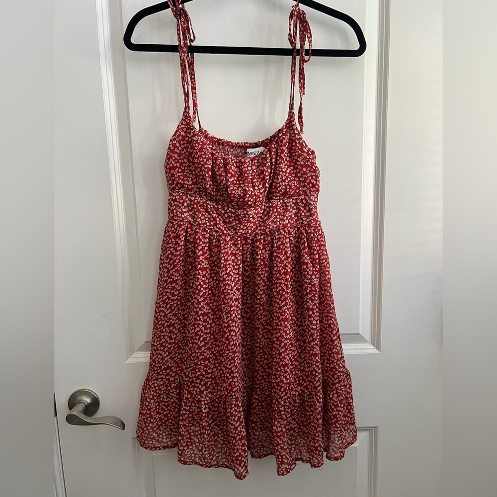Princess Polly Red Floral Tie-Strap Sundress